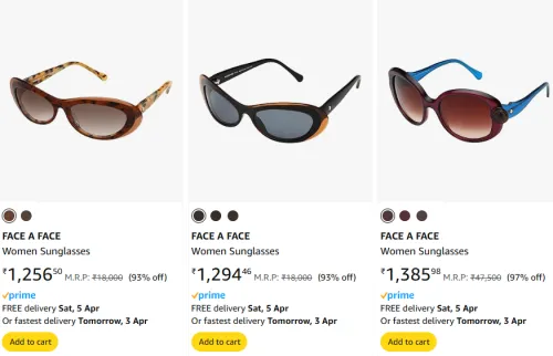 Image of FACE A FACE Sunglasses for Women Minimum 90% Discount