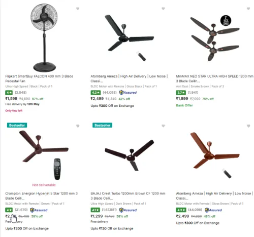 Image of Fans & Coolers Upto 76% DIscount