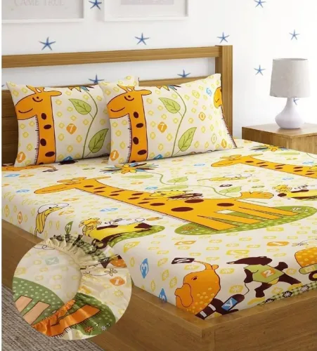 Image of Fashancy Cotton Double (Elastic) Bedsheet