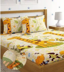 Fashancy Cotton Double (Elastic) Bedsheet
