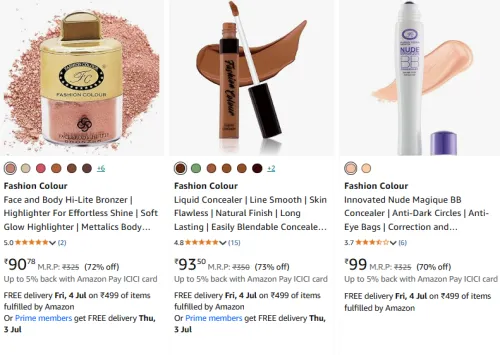 Image of FASHION COLOUR Beauy Products Starting @ ₹90
