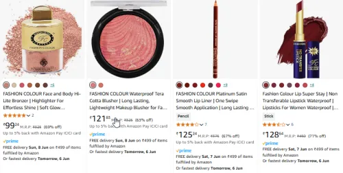 Image of FASHION COLOUR Beauy Products Starting @ ₹99