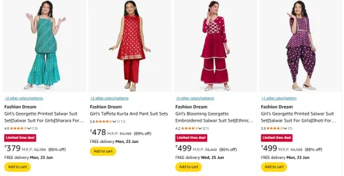 Image of Fashion Dream Girl's Salwar suit at minimum 75% Discount
