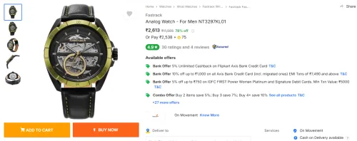 Image of Fastrack Analog Watch - For Men NT3297KL01