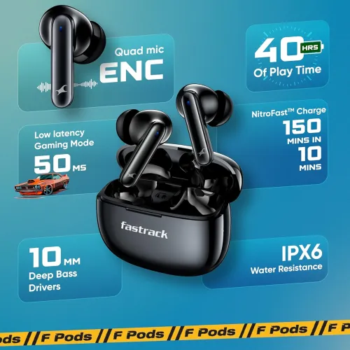 Image of Fastrack Fpods FX101|BT5.4 TWS Earbuds, 40Hrs Playtime