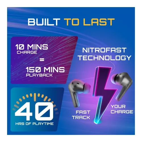 Image of Fastrack Fpods(New Launch) FS100 Bluetooth TWS in-Ear Earbuds with 40 Hrs Playtime |