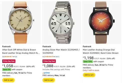 Image of Fastrack Men Analog Watch Minimum 50% Discount