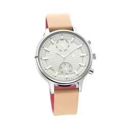 Fastrack Multifunction Beige Dial Leather Strap Girls Watch