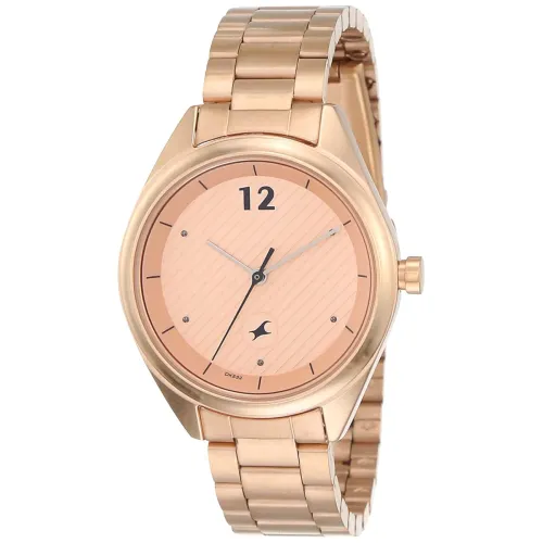 Image of Fastrack Quartz Analog Rose Gold Dial Stainless Steel Strap Watch