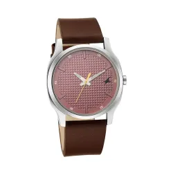 Fastrack Stunners Quartz Analog Red Dial Leather Strap Watch for Men
