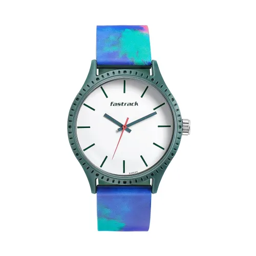 Image of Fastrack Tie & Dye Quartz Analog White Dial Silicone Strap Watch