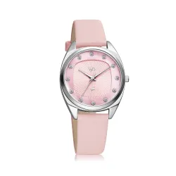 Fastrack Vyb Spotlight Quartz Analog Pink Dial Leather Strap Watch
