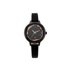 Fastrack Women Leather Analog Black Dial Watch