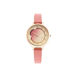 Fastrack Women Leather Analog Red Dial Watch-6264Wl01, Band Color-Pink