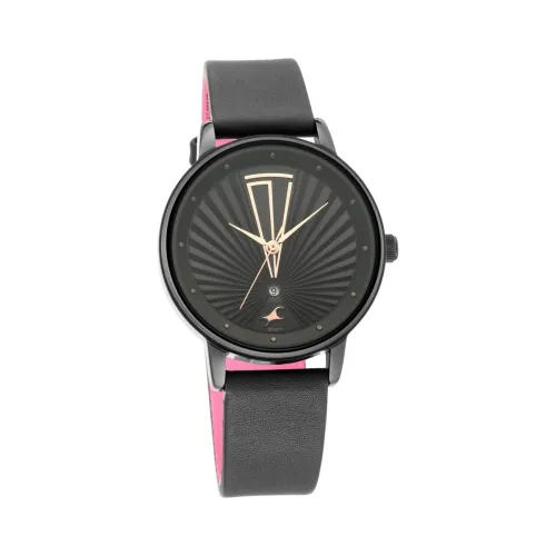 Image of Fastrack Women Leather Black Dial Watch