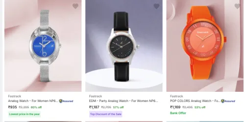 Image of Fastrack Women's Analog watch upto 68% Discount