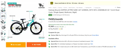 Image of Fastway Bicycle HOPPER JETPRO Road Cycle