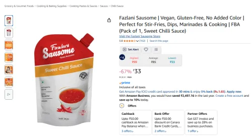 Image of Fazlani Sausome (Pack of 1, Sweet Chilli Sauce)
