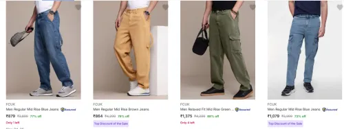 Image of FCUK Men Cargo Minimum 70% Discount