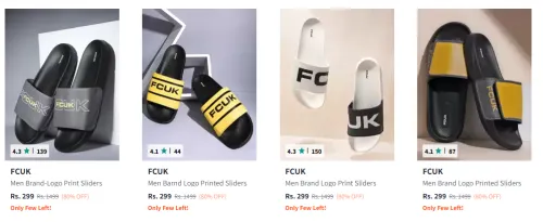 Image of FCUK Men Print Sliders Starting At ₹299