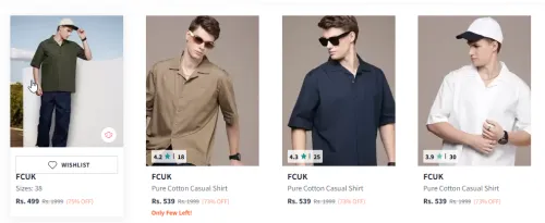 Image of FCUK Relaxed Fit Drop-Shoulder Casual Shirt Starting At ₹499