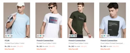 Image of Fcuk T Shirts Up To 80% Discount