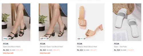 Image of Fcuk Women's Footwear Minimum 70% Discount