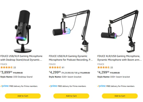 Image of FDUCE Brand USB/XLR RGB Gaming Mic @ Minimum 70% Discount