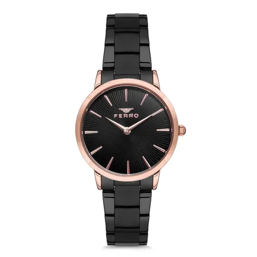 Image of Ferro Analog Black Dial Women's Watch-F1928A-1025-R