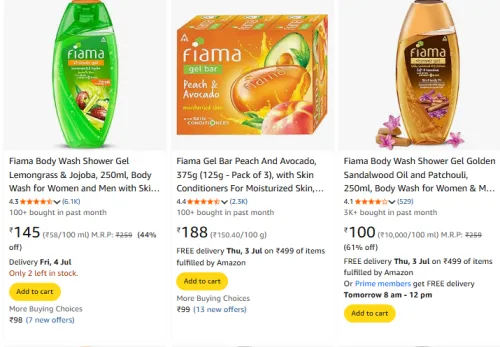Image of Fiama Beauty Items Minimum 50% Discount