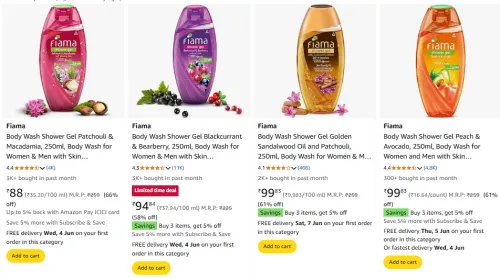 Image of Fiama Beauty Products Starting @88