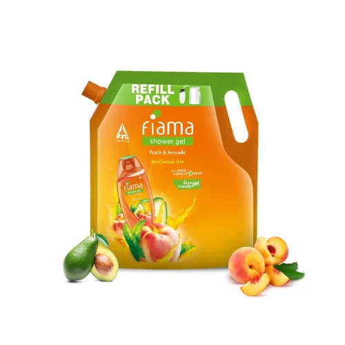 Image of Fiama Body Wash Shower Gel Peach & Avocado, 1.4L Refill Pouch
