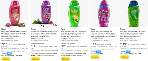 Image of Fiama Body Wash starting @ ₹93