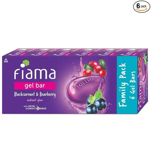 Image of Fiama Gel Bar Soap, Blackcurrant & Bearberry, 125g * Pack of 6 (750g)