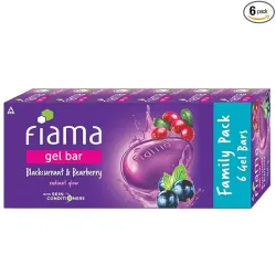 Fiama Gel Bar Soap, Blackcurrant & Bearberry, 125g * Pack of 6 (750g)