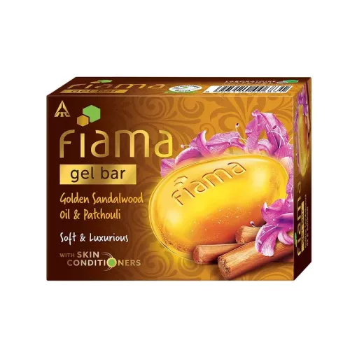 Image of Fiama Gel Bathing Bar Golden Sandalwood Oil and Patchouli with Skin Conditioners for Moisturized