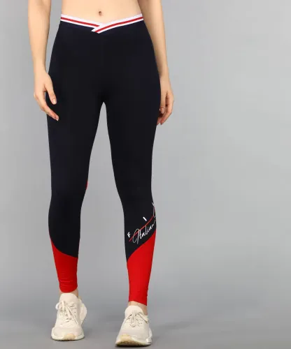 Image of FILA Color Block Women Dark Blue Tights