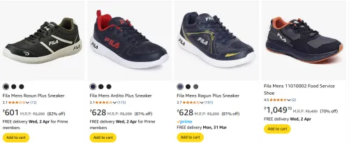 Image of Fila Men's sports shoes Starting at ₹601