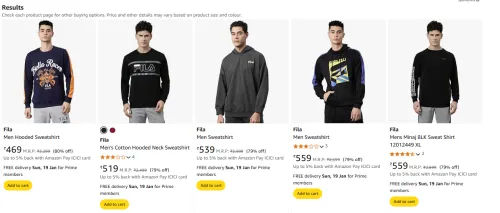 Image of Fila Men Sweatshirt up to 80% discount