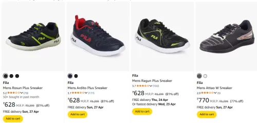 Image of Fila Men's Sneakers Starting at just ₹628