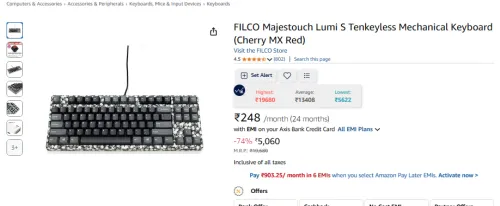 Image of FILCO Majestouch Lumi S Tenkeyless Mechanical Keyboard 