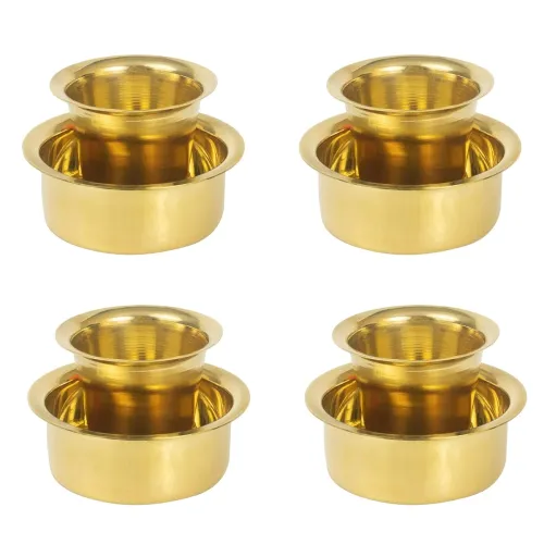 Image of FINALITY Stainless Steel South Indian Gold PVD Coated Coffee Ram Patra Cup and Dabra |