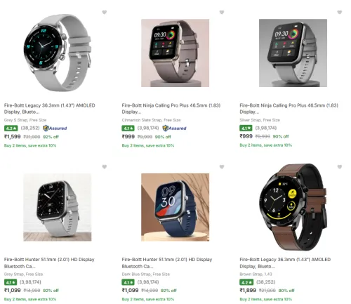 Image of Fire-Boltt Smartwatch @ Up to 92% Discount