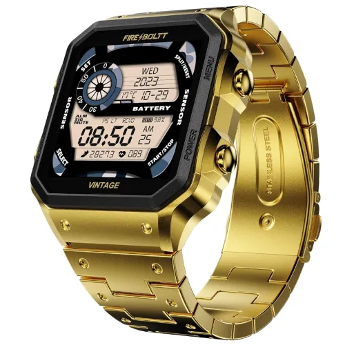 Image of Fire-Boltt Vintage Smartwatch (1.52inch, BT Calling, SS Design)