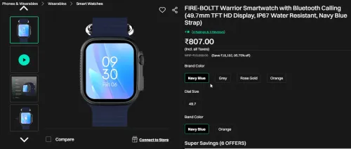 Image of FIRE-BOLTT Warrior Smartwatch with Bluetooth Calling