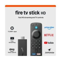 Fire TV Stick HD, Alexa Voice Remote with TV power & volume controls, full HD streaming device