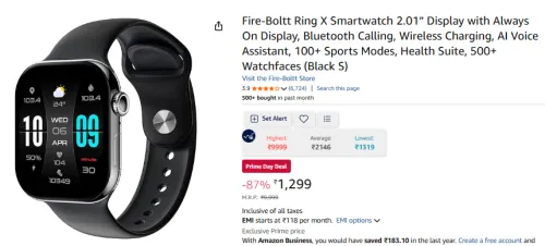 Image of Fire-Boltt Ring X Smartwatch 2.01” Display 