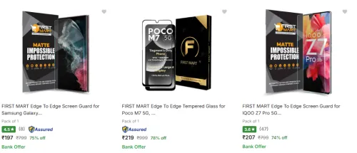 Image of First Mart Screen Guards at minimum 73% Discount