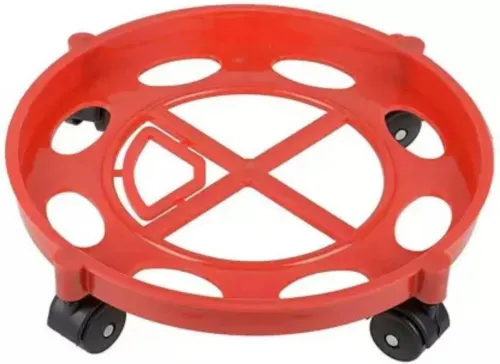 Image of Firstchoice Strong Plastic With Wheel Gas Cylinder Trolley 