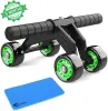 FirstFit 4-Wheel Ab Roller with Knee Pad (Green)